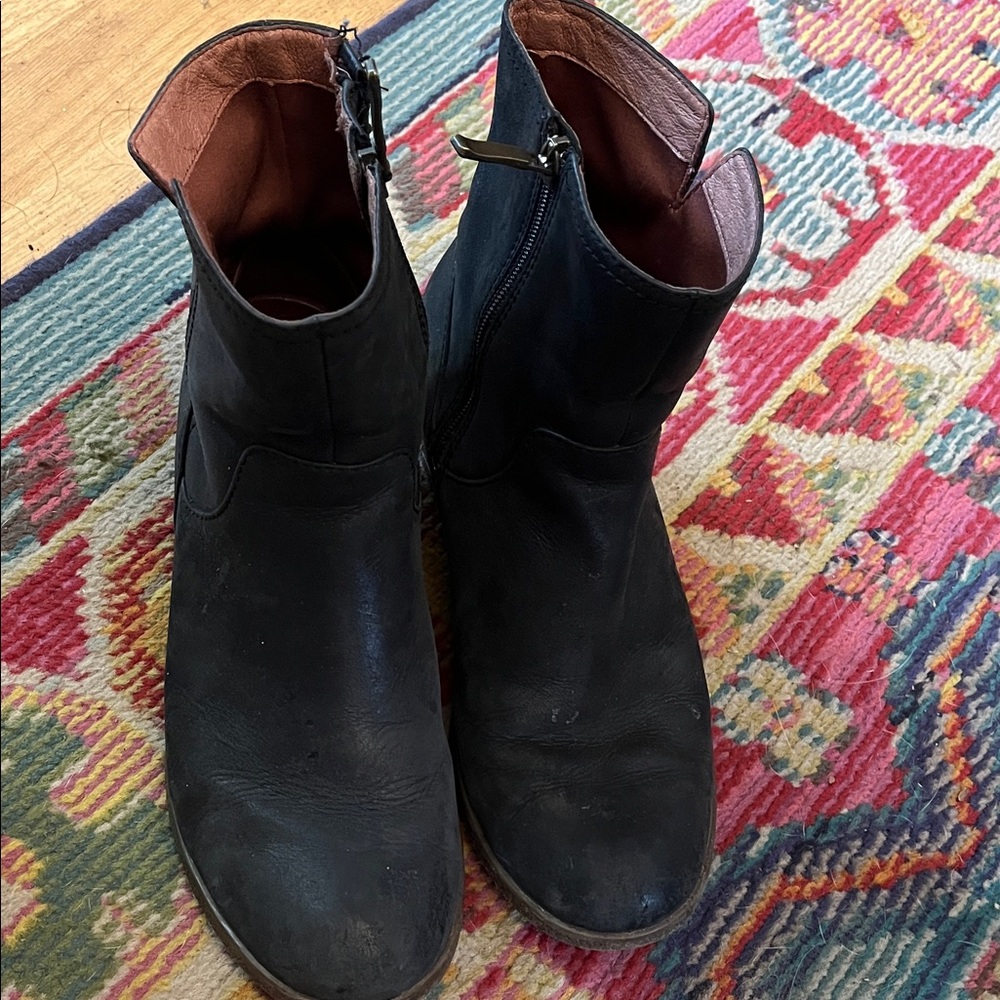 Dansko Black Leather Ankle Boots - Classic Zip Closure